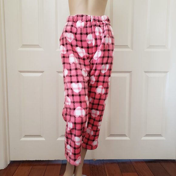 Petti Franc Fuzzy Fleece Heart Pull On Pajama Lounge 2pc Pants Set  SZ S - Picture 8 of 12